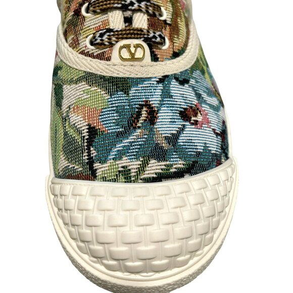 Valentino $820 Floral Tapestry Bay by Bay Lace-Up Sneakers NEW Sz 38 US 8 - Picture 4 of 10